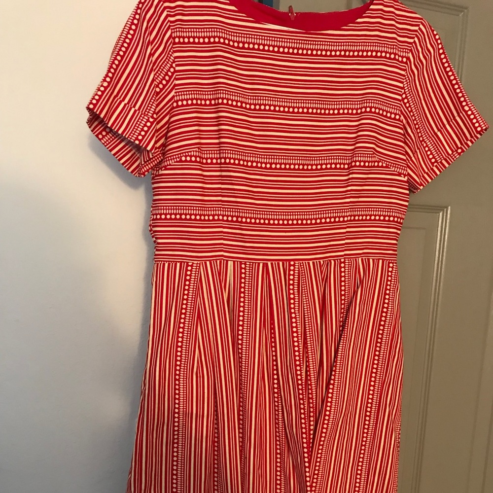 Red striped vintage style dress